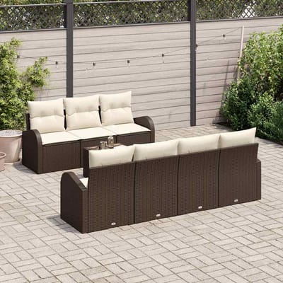 vidaXL - Tuinbank - Set - 8 - st - Bruin - poly - rattan