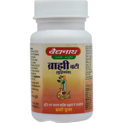 Baidyanath Asli Ayurved Jhansi Brahmi Bati 80 Comprimés Pack Concentration Mentale Soutien de la Mémoire
