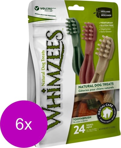 Whimzees Tandenborstel Stazak - Hondensnacks - 6 x Dental 24x8.6 cm 24 stuks Small