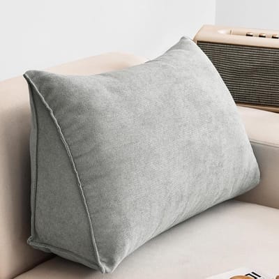 Leeskussen - Rugsteun Kussen - Comfortabel Lezen - Afneembare Hoes - 70x35x20 cm - Grijs
