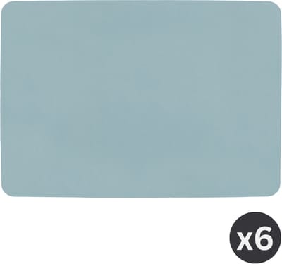 ZICZAC - Placemat TOGO - SET/6 - Dubbelzijdig - Kunstleer - 33x45 cm, lichtblauw