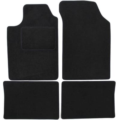 Tapis de Sol Noir Velours - J&J AUTOMOTIVE - Renault Clio 2 - Sur Mesure - Antidérapant - Imperméable noir