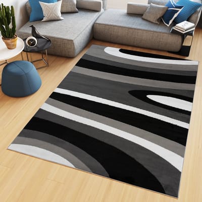 Tapiso Maya Vloerkleed Antraciet Laagpolig Modern Tapijten Maat- 120x170