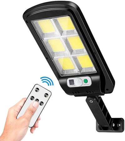 Zonne-energie LED Buitenlamp met PIR Bewegingssensor, 10W, 800 Lumen, Waterdicht, Inclusief Afstandsbediening
