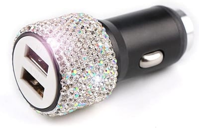 Auto Hammer Dual USB Oplader met Strass Kristal - Snel Opladen - Automotive Accessoires