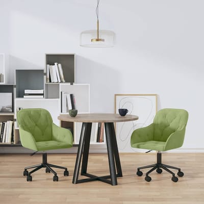 vidaXL - Eetkamerstoelen - draaibaar - 2 - st - fluweel - lichtgroen