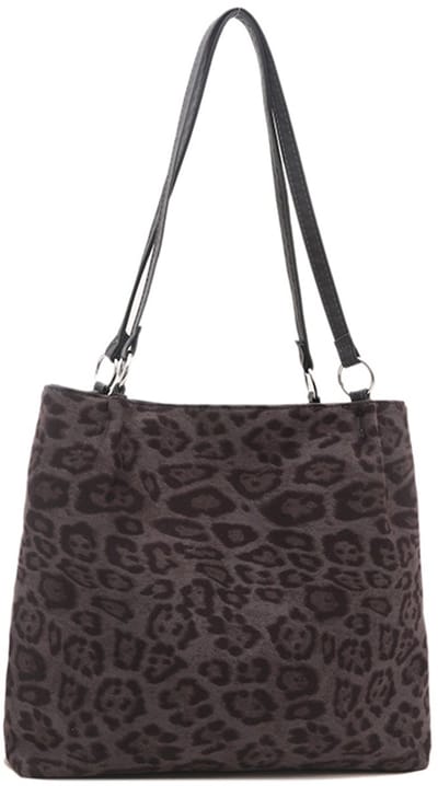 Schoudertas Leopard - Grijs | 33 x 26 x 10 cm | Polyester/PU Leder | Fashion Favorite