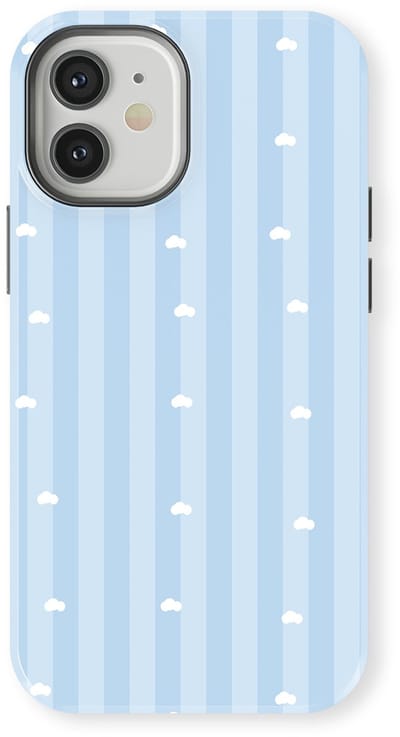 DripCase Hoesje geschikt voor iPhone 12 | Happy Stripes Motief | Magnetisch Opladen | 2-in-1 Ontwerp | Vrolijke Backcover geschikt voor iPhone 12 Cotton Sky
