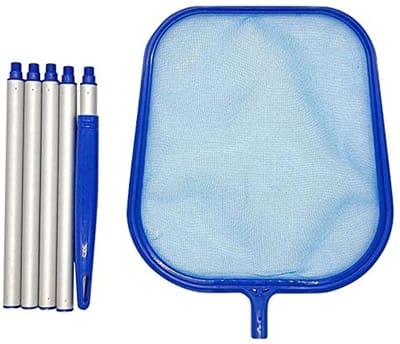 Dailygoody - Zwembad skimmer - Hand netto skimmer - Voor zwembad en vijver - Inclusief 5 aluminium staven - Eenvoudig schoonmaken - Geschikt voor alle...