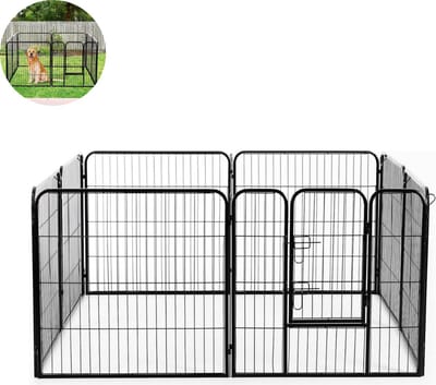 Hondenren - Puppyren - Hondenbench - Staal - Uitbreidbaar - Zwart