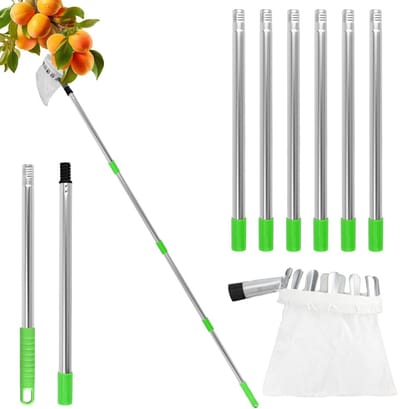 Cosensi - Dailygoody - Fruitplukkerstok - Verstelbare fruitplukker - Uitschuifbare mand - Roestvrij staal - Geschikt voor appel mango en meer - 3,2 m