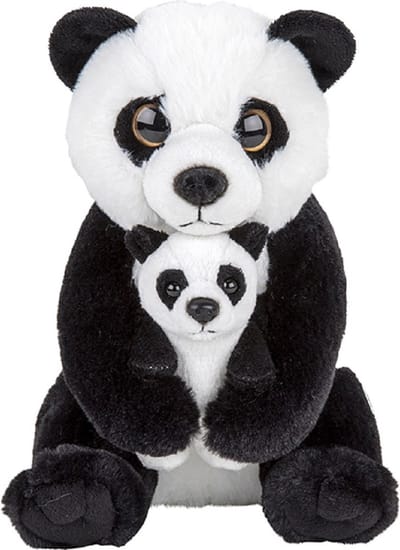 Nature Planet Pluche Pandabeer - met baby knuffel - pandabeer familie - moeder en jong - 22 cm