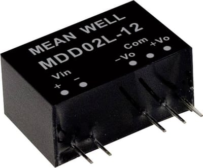 MEAN WELL MDD02N-05 DC/DC-convertermodule 200 mA 2 W Aantal uitgangen: 2 x Inhoud 1 stuk(s)