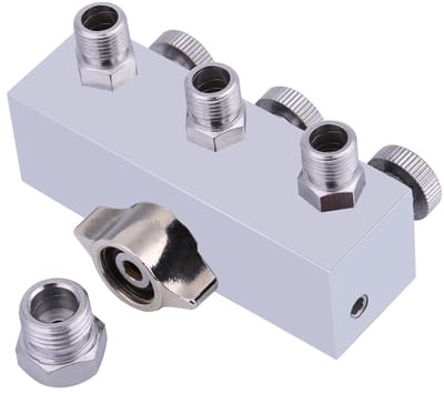 Dailygoods- Luchtslangsplitter 3-weg - Metalen Adapter - Regelkleppen - Airbrush-aansluitingen - Geen lekken - Eenvoudig in gebruik - Luchtverdeelstuk