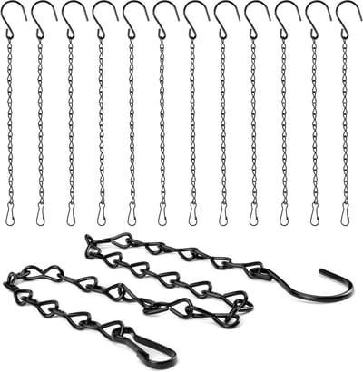 Metalen Ketting Set van 12 Stukken voor het Ophangen van Bloempendels, Lantaarns en Voederhuisjes voor Vogels - 50 cm Lang