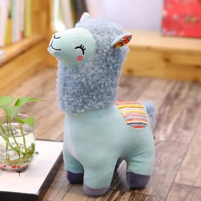 25cm Lachende Alpaca Llama Pluche Speelgoed Zacht Knuffeldier Kawaii Schattig Cadeau voor Kinderen Verjaardag Huisdecoratie