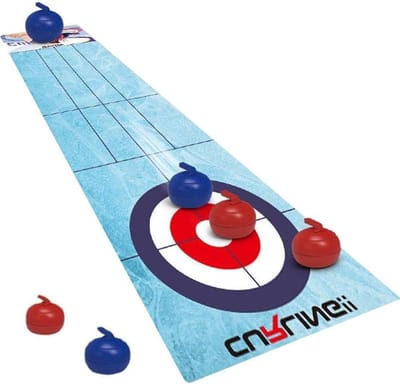 Curling Speelset - Tafel Shuffleboard - Familie Plezier - Compact Draagbaar - 120 x 30 cm - Afgebeeld