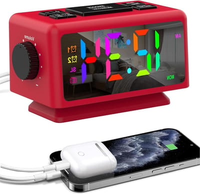 Digitale Wekker - LED Klok - Slaapkamer Decoratie - Dubbel Alarm - 5 Inch Display - Rood