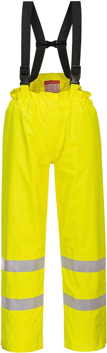 Portwest Bizflame Gevoerde Regenbroek Hi-Vis Antistatisch FR S781 - Geel - S