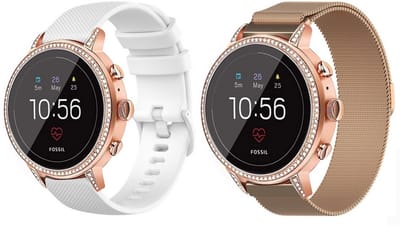 Strap-it Siliconen band (wit) + Milanese band (Roze goud) - Geschikt voor Garmin VIvoactive 4s / Vivomove 3s / Venu 2s - Horlogeband / Polsband / Armband / Sportarmband - RVS stalen band - Magnetisch bandje - Siliconen armband