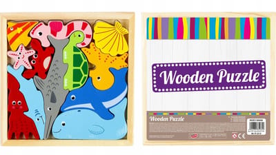 Houten Puzzel Oceaan 12 Stukjes - Educatief en Ontwikkelend Speelgoed