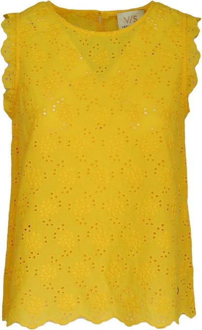 Verysimple • gele broderie top • maat 32 (IT38)