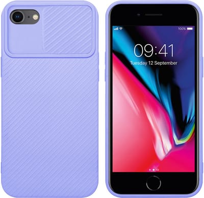 Cadorabo Hoesje geschikt voor Apple iPhone 7 / 7S / 8 / SE 2020 in Bonbon Paars - Beschermhoes van flexibel TPU-silicone Case Cover en met camerabescherming