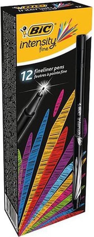 Fineliner bic intensity f zwart | 12 stuks