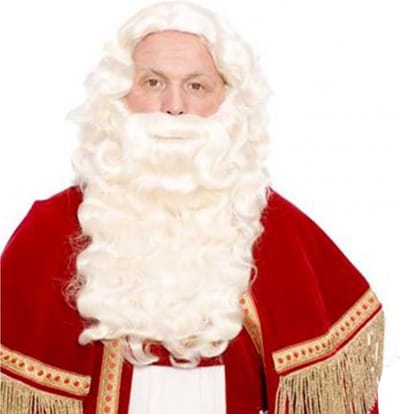 Comedia Sinterklaas baardstel - Professionele pruik met handgeknoopte snor