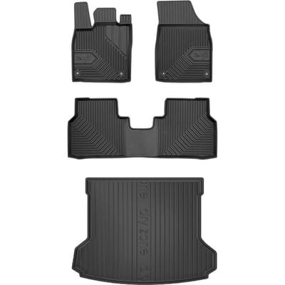 Frogum Voordeelset - Automatenset No.77 + Dry Zone Kofferbakmat - Geschikt voor Volkswagen ID.4 (vanaf 2020) - Voor verstelbare laadvloer - TPE Rubber - Geurloos - Zwart