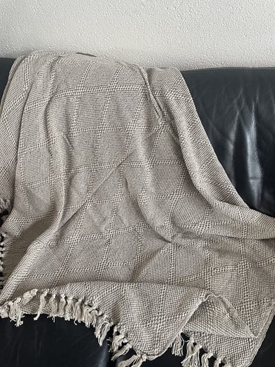 Home Society - Plaid -geweven wafelpatroon - 165 x 130 cm - decoratie woonkamer
