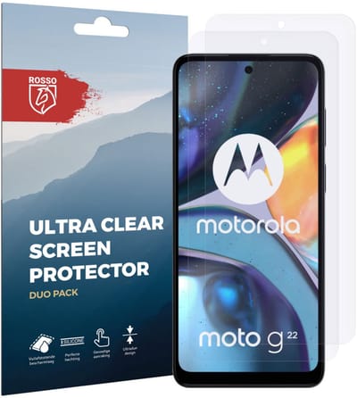 Rosso Screen Protector Ultra Clear Duo Pack Geschikt voor Motorola Moto G22 | TPU Folie | Case Friendly | 2 Stuks