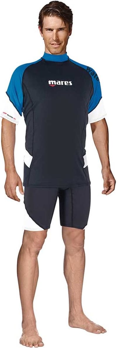 Mares Rash Guard Loose Fit Korte Mouw Rash Guard Blauw,Zwart S Man
