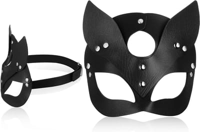 Kattenmasker voor dames | Zwarte halfmasker voor Halloween en carnaval | Rollenspel accessoire met katachtig ontwerp