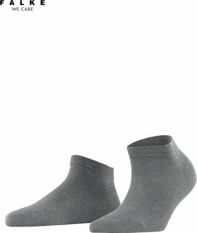FALKE Family kort eenkleurig katoen sneakersokken enkelsokken dames grijs - maat 35-38