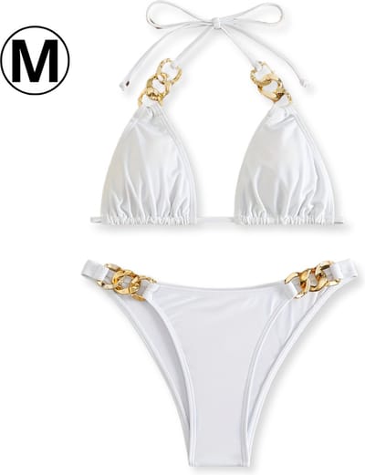 Bovista Bikini Dames - Meisjes Bikini - Badpak - Push Up - Vrouwen Badkleding - Zwemmen - Sexy Set - Top & Broekje - Wit - Maat M