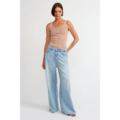 Mouwloze Slim-fit Jersey Blouse