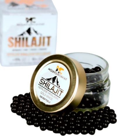 Mountain Caviar Shilajit - 150 Softgel Capsules - 33 gram - 100% Premium Himalaya Shilajit in gebruiksklare softgel vorm - +75% fulvine zuur - +85 bioactieve mineralen - Eurofins gecontroleerd