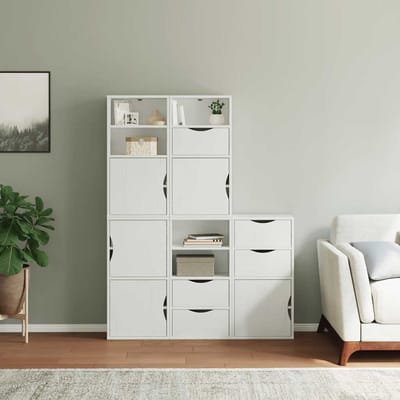 vidaXL - Bijzetkasten - 5 - st - ODDA - 40x24x79 - cm - massief - grenenhout - wit