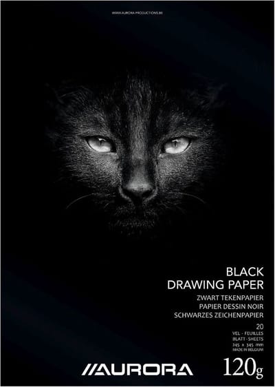 Aurora Tekenblok - Zwart Tekenpapier - 245 mm x 345 mm - 120g - 20 vel