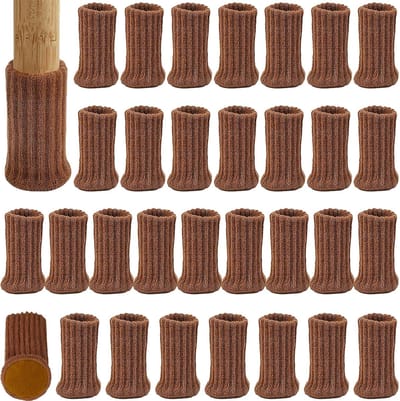 Famanu – Stoelsokken - elastische meubelsokken - gebreid vilt - stoelpootdoppen - dikke onderkant - antislip pads voor meubels - voorkomen krassen/lawaai voor stoelpoten van 1 tot 2 inch (voor ronde/hoekige