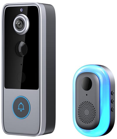 Draadloze WiFi-videodeurbelcamera met bel, 1080P HD Slimme videodeurbel met camera Werkt op batterijen PIR Bewegingsdetectie Nachtzicht 2-weg audio - Slimme wifi-deurbel met camera, waterdicht, IR, nachtzicht, draadloze deurbel, beveiligingsmonitor