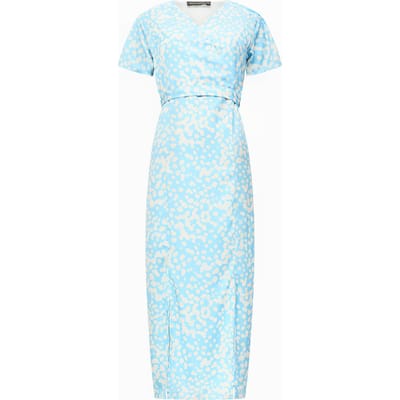 French Connection Aimee Wrap Ss Dress Cornflower / Ecru Maat: 8 | Midi Jurken Outlet | Dames | Geel