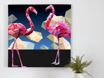 Folding feathers an origami ode to the flamingos | Folding Feathers: An Origami Ode to the Flamingos | Kunst - 50x50 centimeter op Dibond | Foto op Dibond