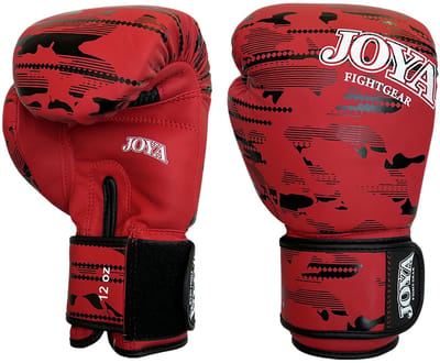 Joya Camo V2 Kickbokshandschoenen PU - Rood/Zwart (Beschikbaar in verschillende maten)