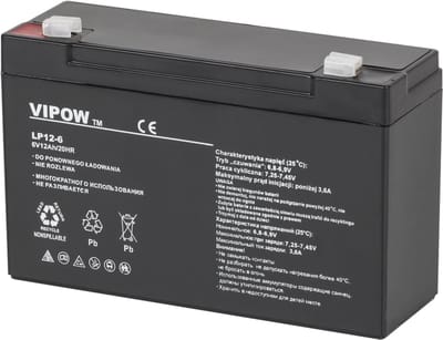 Vipow Serie - Gelaccu - 6V - 12Ah - Onderhoudsvrij