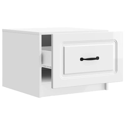vidaXL - Salontafel - Hoogglans - Wit - 49 - x - 50 - x - 37 - cm - Bewerkt - hout