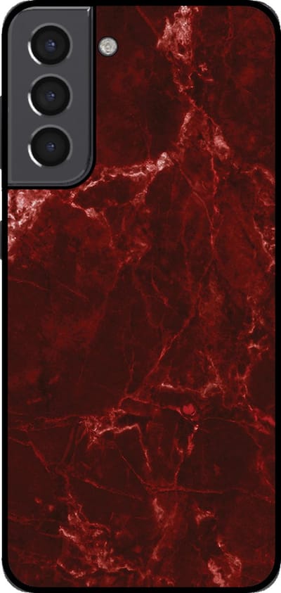 Smartphonica Telefoonhoesje voor Samsung Galaxy S21 met marmer opdruk - TPU backcover case marble design - Rood geschikt voor Samsung Galaxy S21