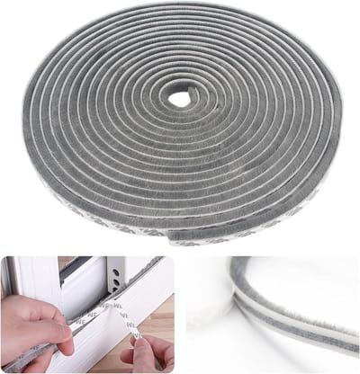 Allecto Plus - Weerstrippen voor schuiframen en deuren - Geluidsisolatie - Zelfklevende weerstrip - Deurafdichtingsstrip - Afdichtingsstrip - Tochtstoppers - 09 cm breed x 05 cm dik