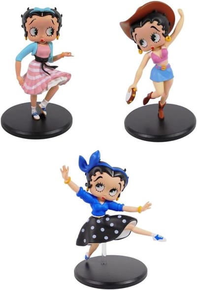 OPO 10 - Set van 3 figuren, compatibel met Betty BOOP Dance USA: Rock + Country + Madison - Hoogte 12 cm - LBB2
